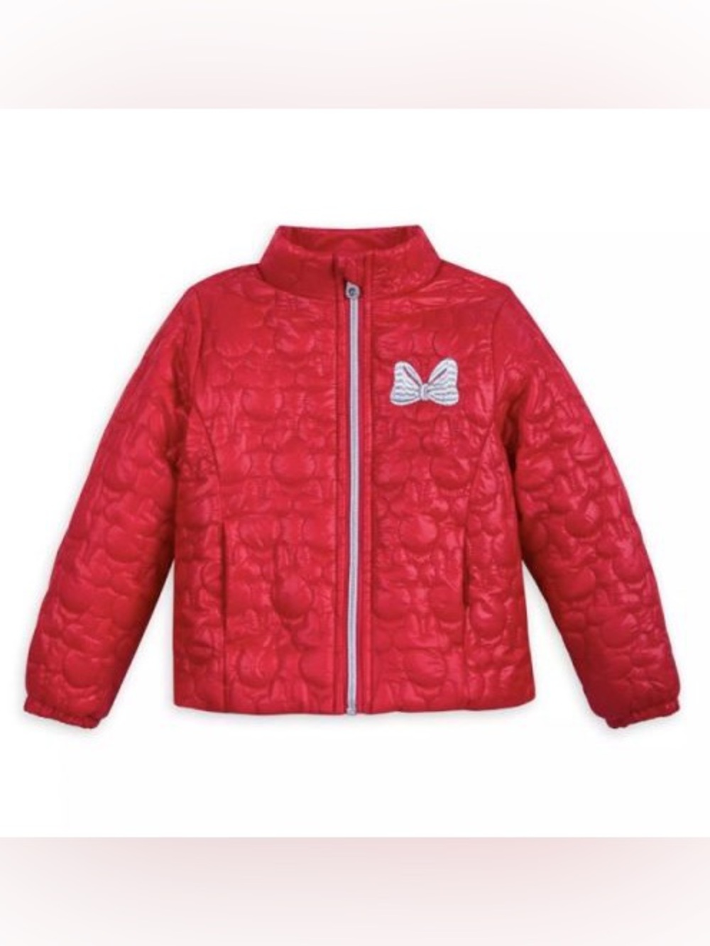 Disney Minnie Mouse Bow Lightweight Puffer Minnie Head Jacket Girls Size 3T